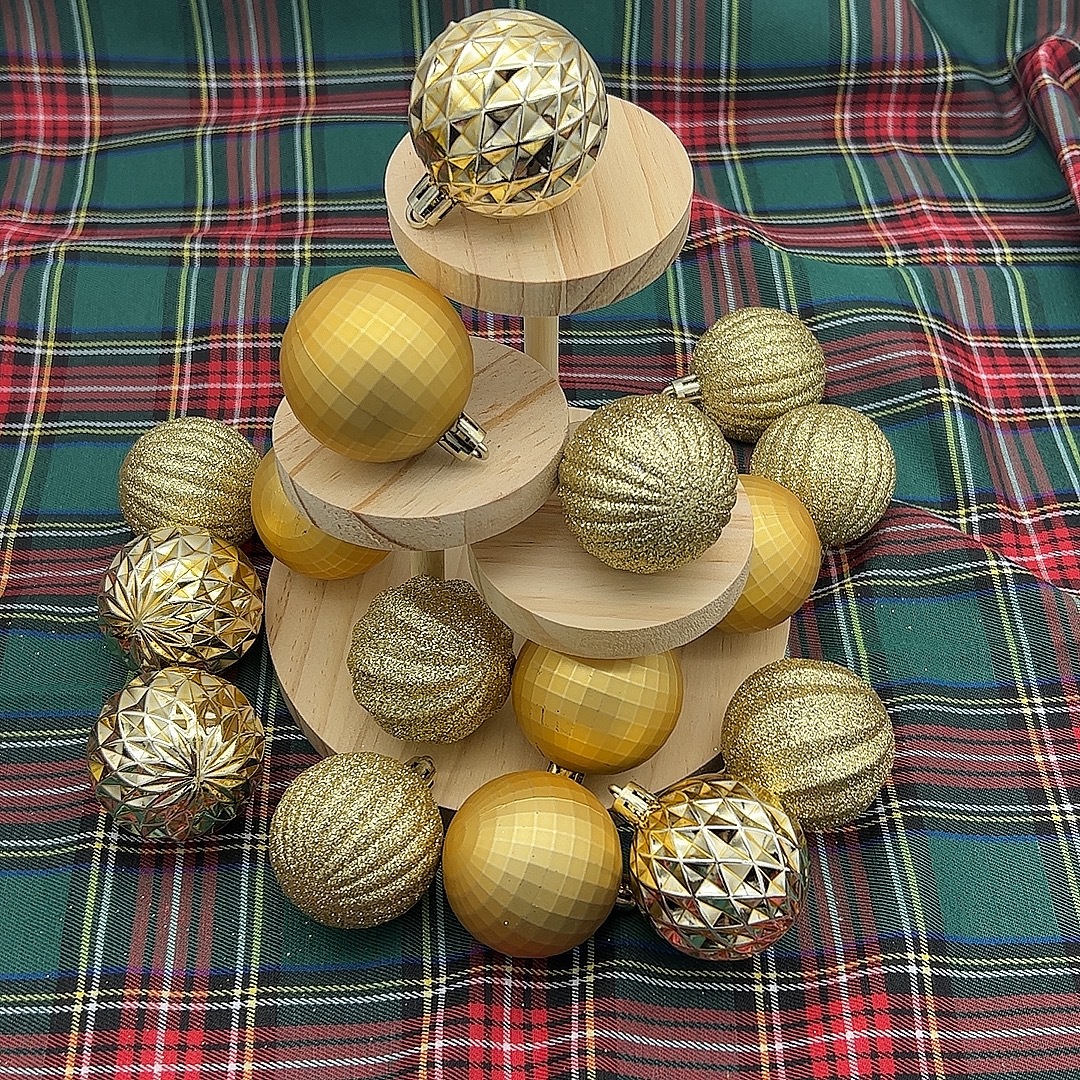 Navidad transfronteriza nueva bola de polvo brillante 5CM 24 colgantes de árbol de Navidad atmósfera festiva bola de decoración