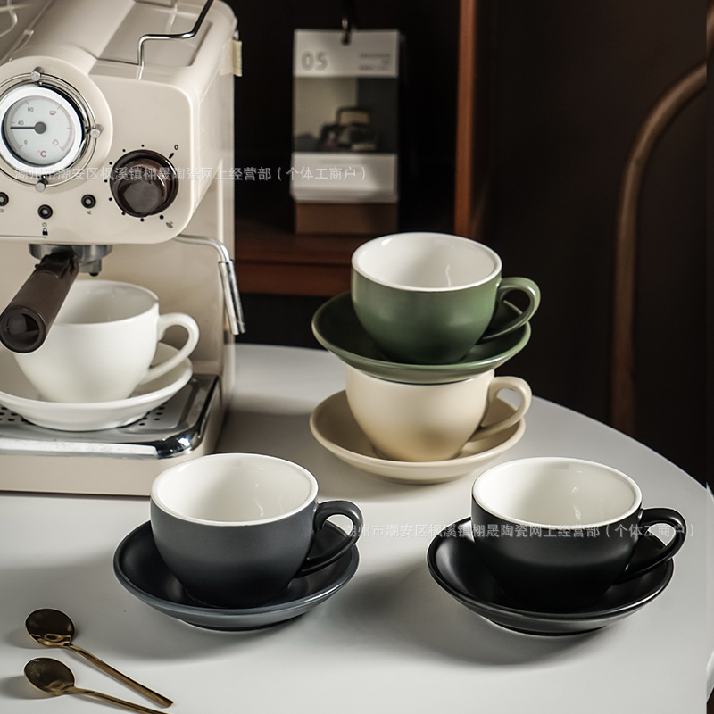 Nórdico retro tazas de café y platos set de tazas de cerámica tazas de latte tazas de negocios de hotel tazas y platos de desayuno tazas