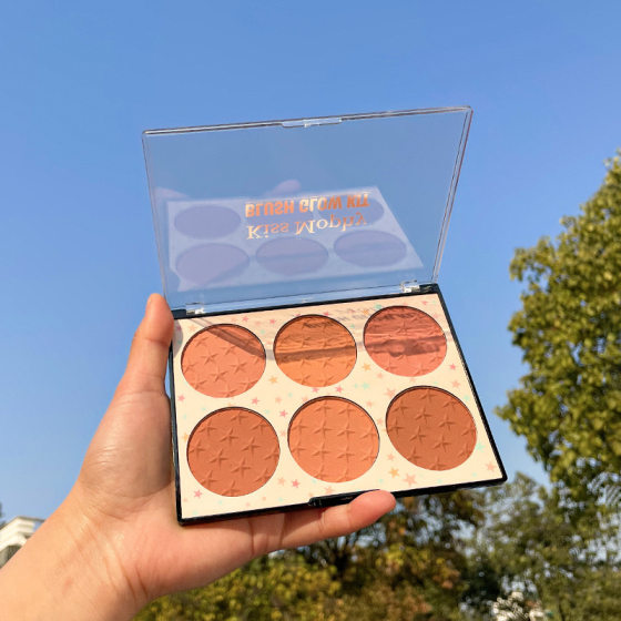 Kiss mophy six-color blush natural blush matte nude European and American shrink color parity rouge blush plate