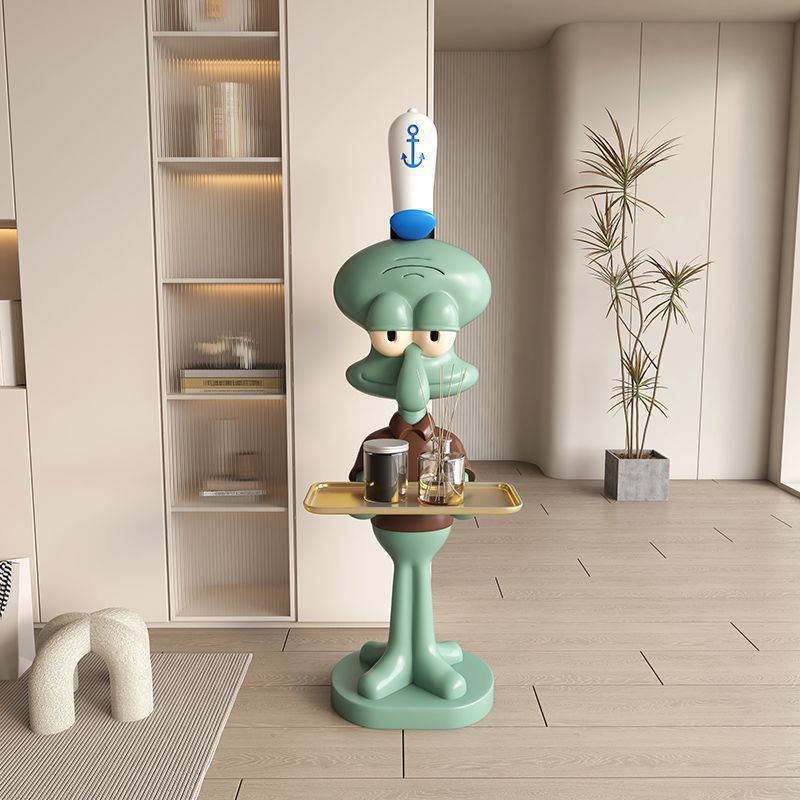 재고 1 미터 그물 CELEBRANT SQUIDWARD TRAY 플로어 투 플로어 오버 사이즈 장식품 핸드 헬드 근로자 거실 스토리지 랙 옆에 소파