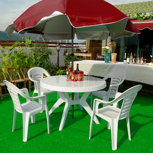 Outdoor Plastic Tables and Chairs, Food Stall Tables and Chairs, Beer Barbecue Table and Chair Combination, Thickeneded Outdoor Leisure Beach Tables and Chairs