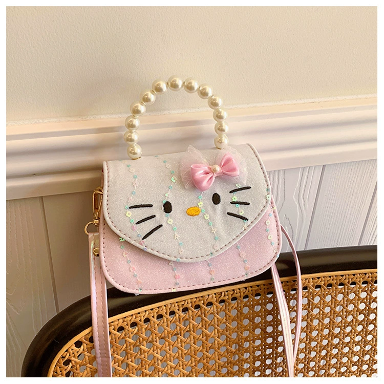 三丽鸥 Children's bag, handheld shoulder bag, children's cute wallet with bow