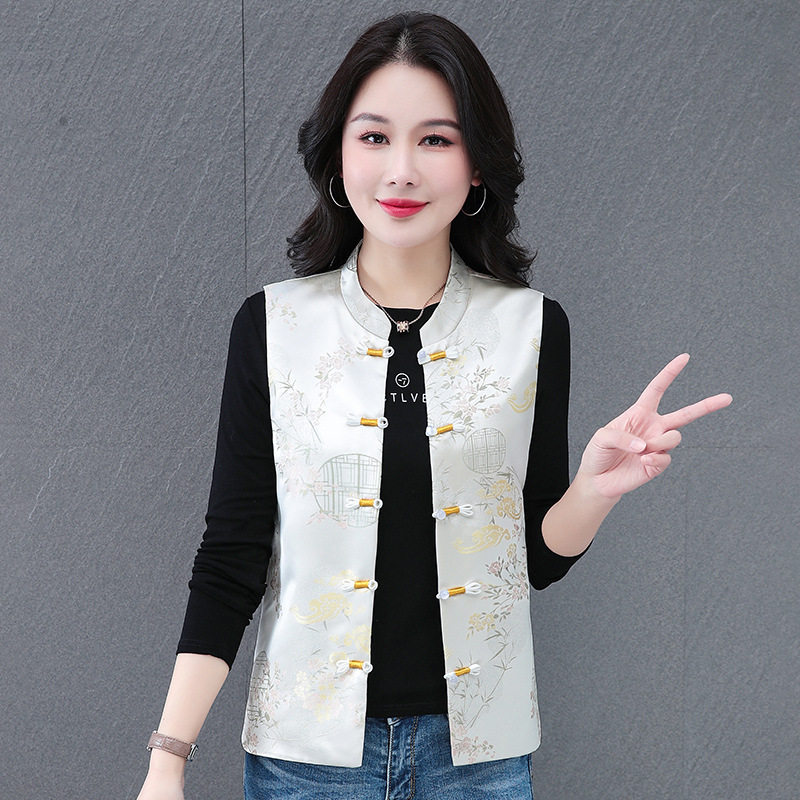 Chinese-Style Vest for Women, 2025 New Spring and Summer Fashionable New Chinese-Style Buttoned Vest, Summer Vest Top