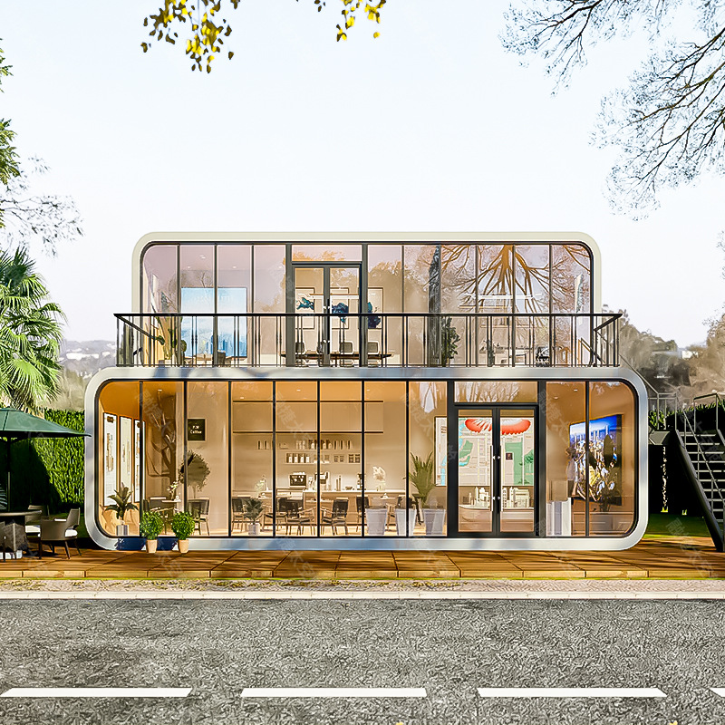 Rongjie Space cápsula casa móvil almacén de manzana de doble capa sala de actividades oficina al aire libre área escénica habitación de familia sala de sol