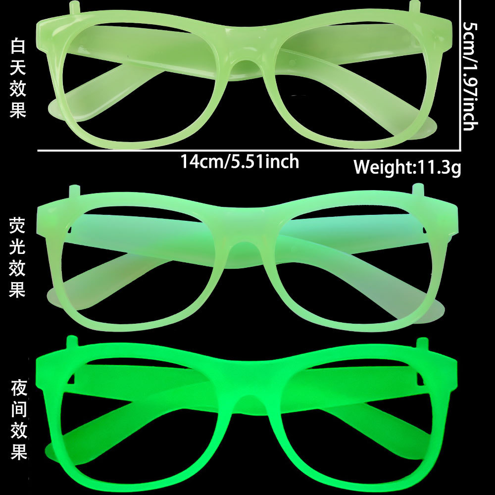 Gafas que brillan en la oscuridad y cambian de color, decoraciones para fiestas de Halloween, accesorios para fotos, monturas de gafas fluorescentes de plástico coloridas