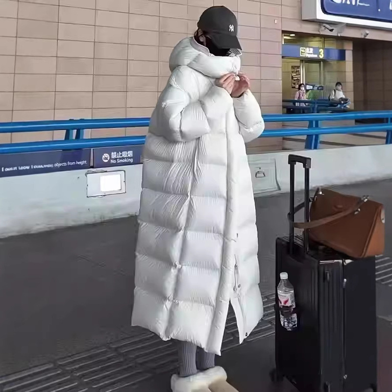 Extra-Long Over-The-Knee down Jacket for Women, 2025 Winter New Style, Hooded, Loose-Fitting, Thickened, Extreme Cold Puffer Long Duck down Coat Extra-Long Over-The-Knee down Jacket for Women, 2025 Winter New Style, Hooded, Loose-Fitting, Thickened, Extreme Cold Puffer Long Duck down Coat