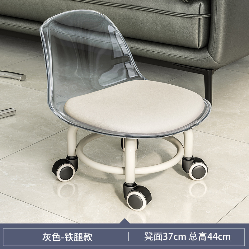 Polia taburete bajo taburete de belleza para niños con artefactos de bambú taburete redondo rueda universal taburete pequeño taburete doméstico se puede apilar