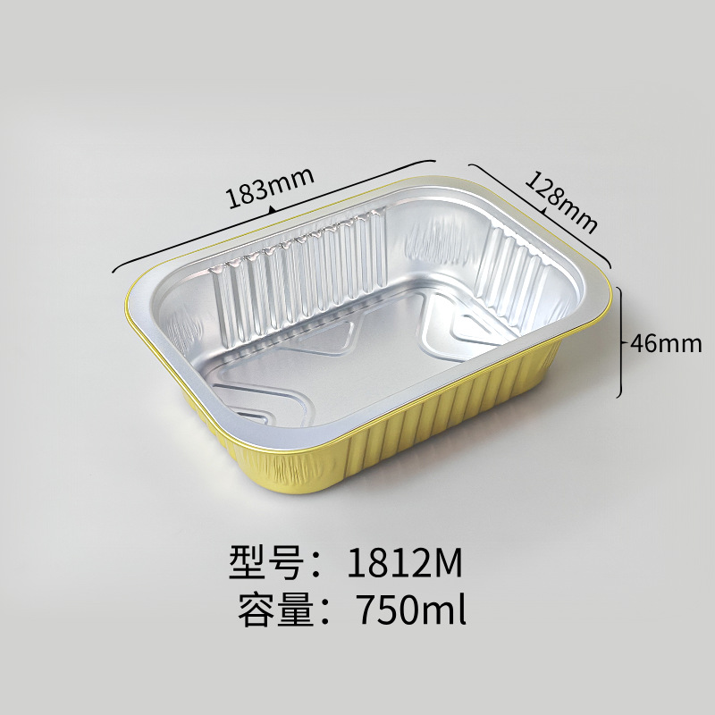Caja de papel de aluminio de oro aislamiento caja de embalaje de alimentos cubiertos para llevar caja de embalaje de comida barbacoa