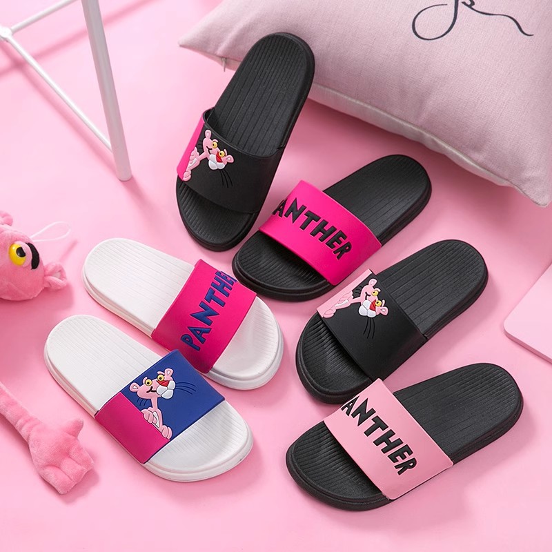 Zapatillas al aire libre de verano para mujer Fashion Net Red Leopard linda chica corazón hogar Baño antideslizante suave inferior cómodo Flip Flop