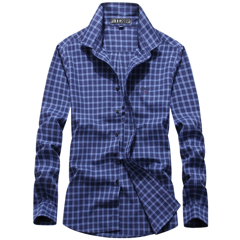 JEEP SPIRIT, осенняя Новая Мужская модная дышащая клетчатая универсальная Повседневная рубашка 21101