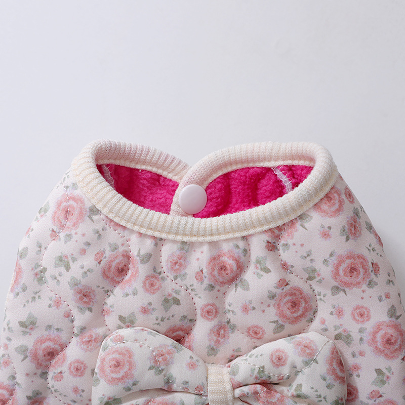 厂家现货批发狗狗秋季新款衣服小型犬比熊可牵引加绒马甲冬天棉衣|undefined