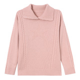 2025年秋冬新款山羊绒翻领针织衫女爱心刺绣软糯保暖套头羊毛衫，女装针织衫/毛衣，妃慕昵服饰