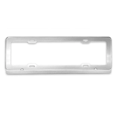 license plate frame black silver license — License plate holder/license plate holder - boundless-single-hole-blue-label-silver-oxide