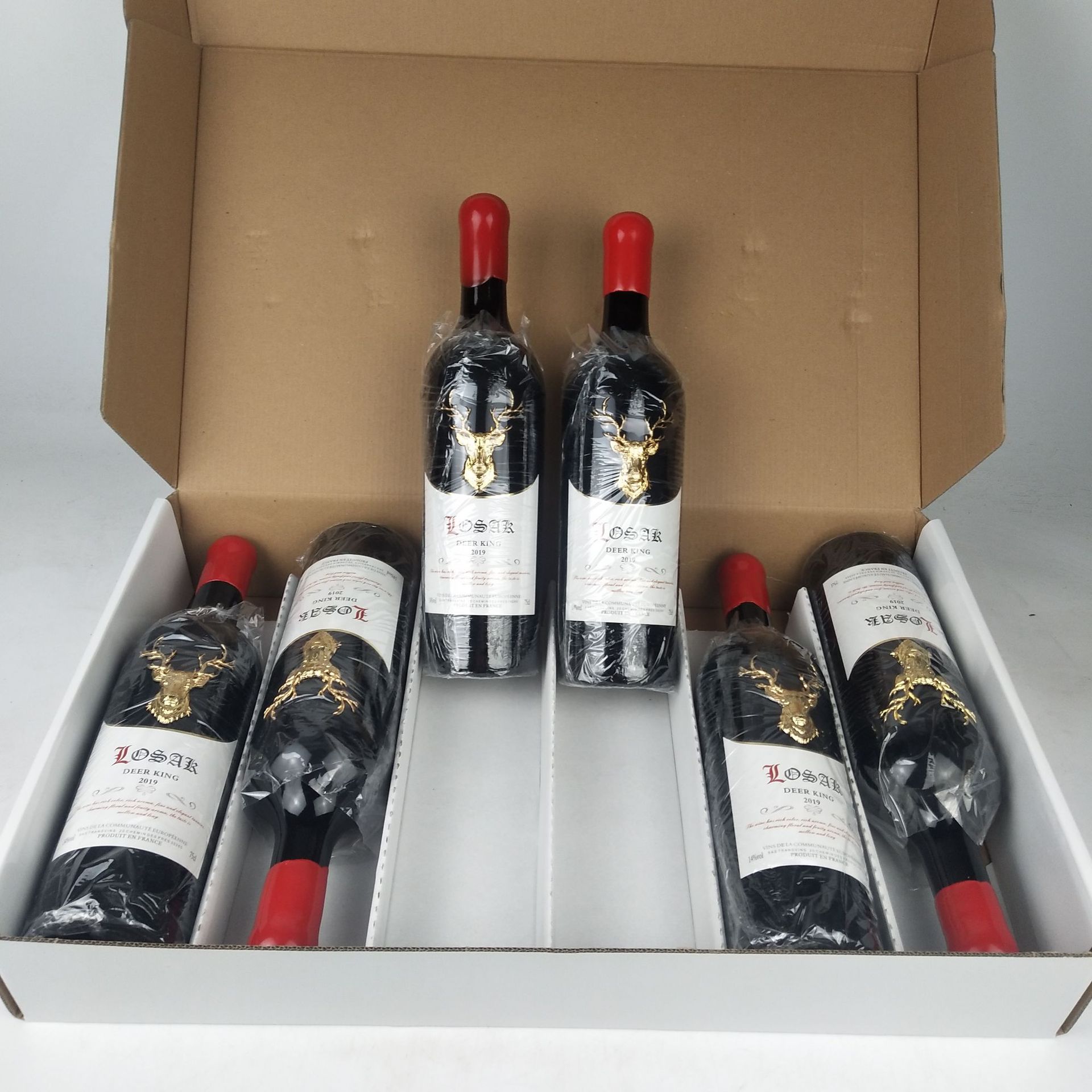 法国进口红酒重型瓶蜡封口洛萨克酒庄鹿王干红葡萄酒橡木桶陈酿