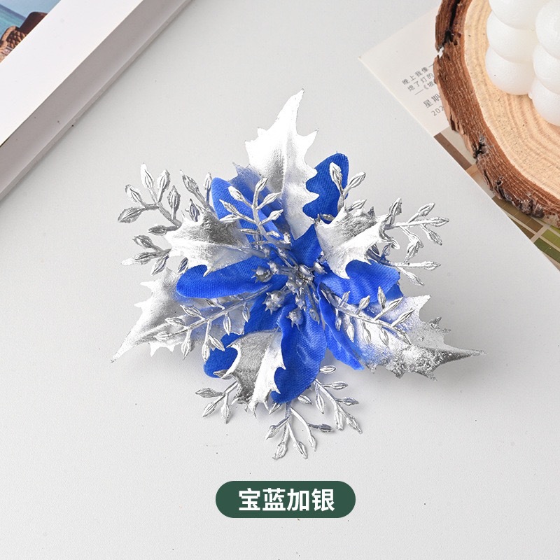 Decoración de Navidad flor de imitación de flores de polvo de oro accesorios de guirlanda de nieve multicolor opcional 12cm decoración de vacaciones image 16