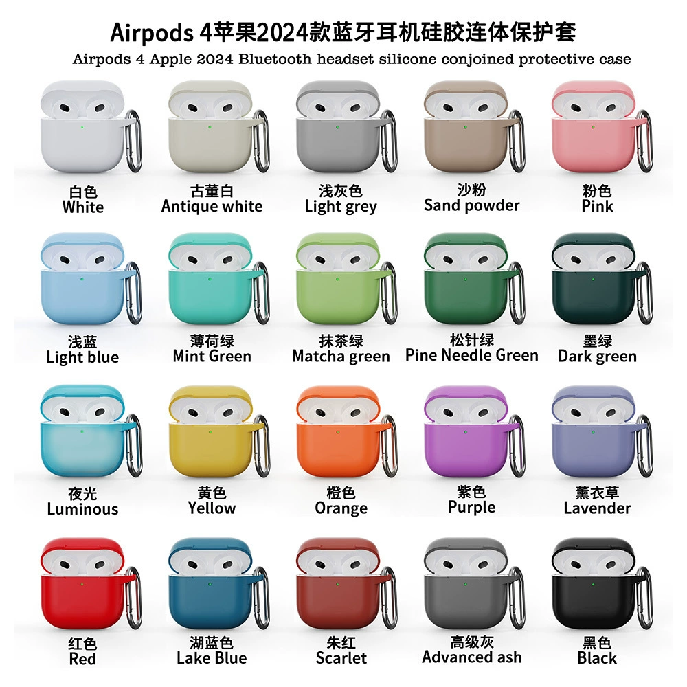 Чехол для AirPods 4 3 2, утолщенный, цельный, силиконовый, защитный, для Bluetooth-наушников Apple Pro3, мягкий чехол для наушников