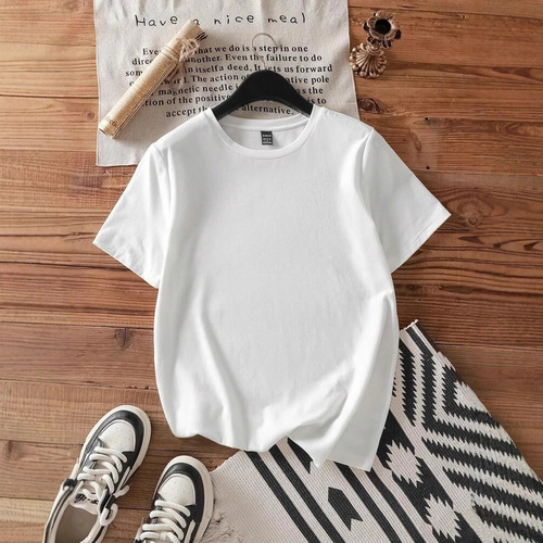Attitoon Casual White Loose Oversized New York Graphic Round
