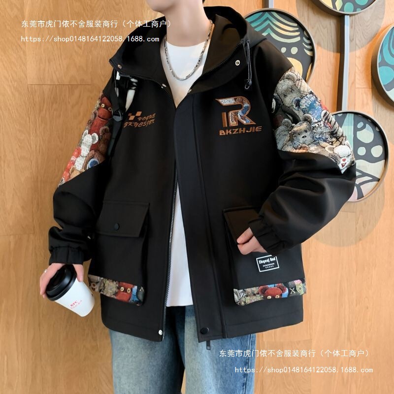 Spring and Autumn Men's Jacket New 2025 Hong Kong Style Casual Student Youth Trendy Versatile Coat Men