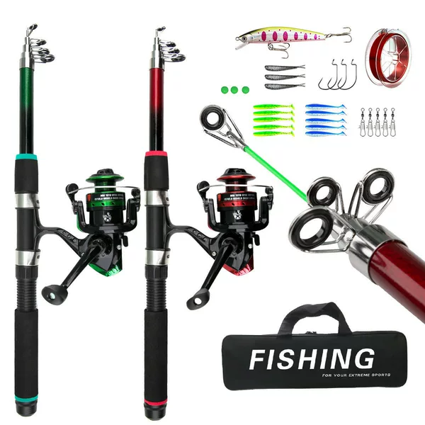 Pan-use Luya rod novice beginner 1.8m fishing rod full set straight handle long-cast fishing rod fishing gear cross-border wholesale