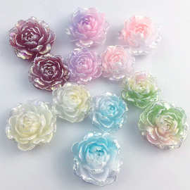 树脂夜光细闪双色大茉莉3.6MM盲袋箱包鞋钥匙扣手机壳DIY饰品配件