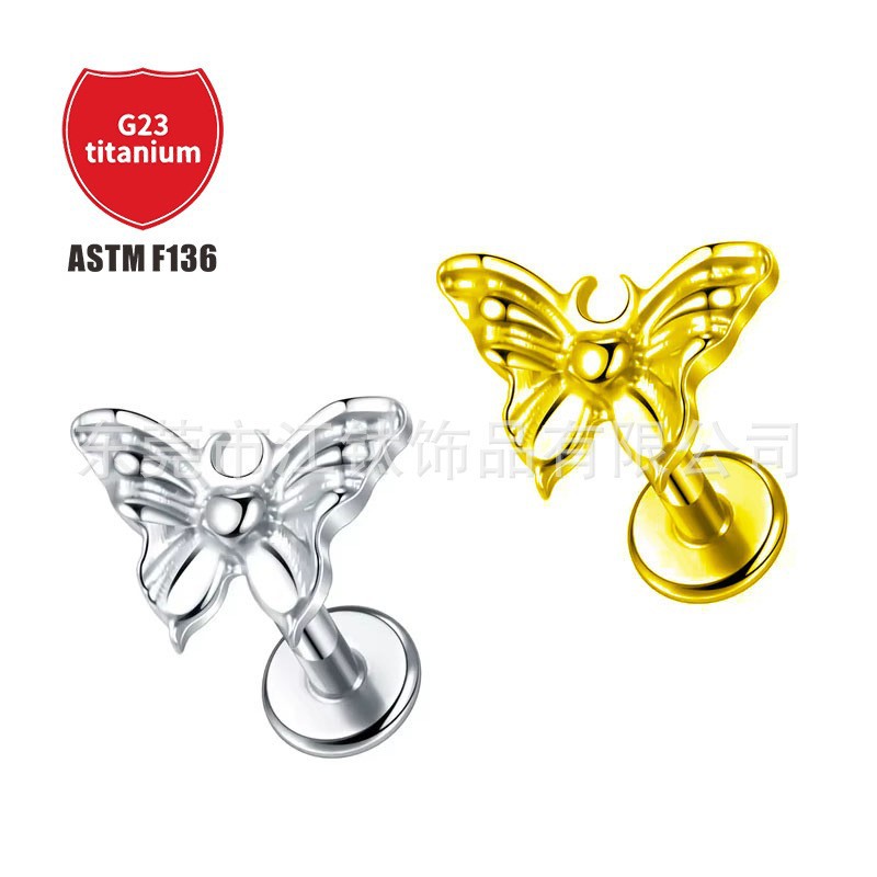 Pointed titanium steel lip stud product view