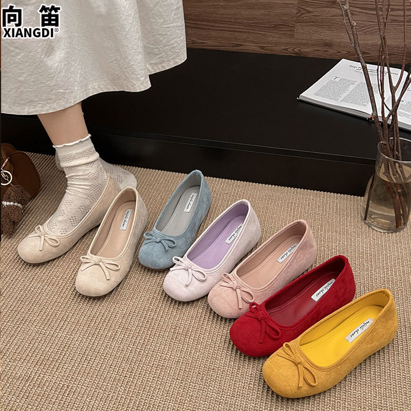Sheepskin Version with Soft Soles That Don'T Tire Your Feet, Height-Increasing Women's Shoes, Ballet Shoes, Mary Jane Shoes to Match Skirts, Slip-On Shoes for Women