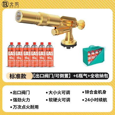 Alovlandırıcı (Vozduşka/İqniter) — flame gun for burning pig hair - standard-model-can-be-inverted-6-bottles-of-gas-full-storage-bag