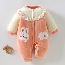 加厚婴儿连体衣冬季棉衣宝宝棉服夹棉保暖新生儿衣服秋冬款外出服