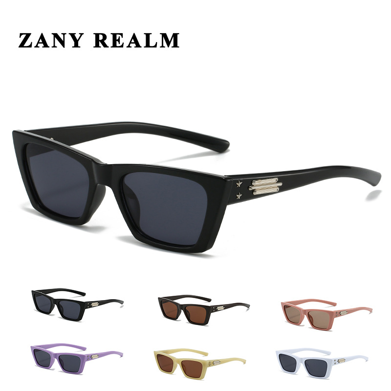 24 nuevas gafas de sol coreanas negras delgadas y de alta gama Y2 con lazo K gafas de sol Douyin Red anti-ultravioleta