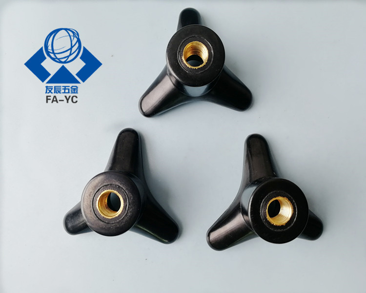 胶木三角箭通孔把手 紧固手柄 三臂旋钮M8 M10 M12