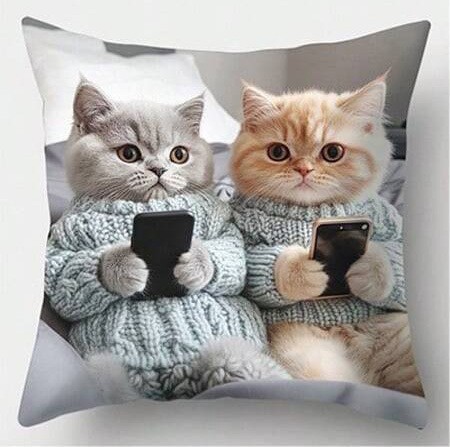 TEMU Hot-Selling Cat Plush Pillow Cover Cute Adorable Animal Cushion Bedroom Home Sofa Decorative Throw Pillow Cover Wholesale