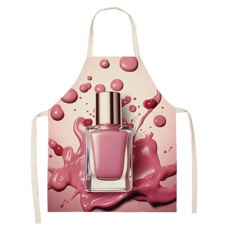 Nueva serie de esmalte de uñas delantal casa cocina supermercado salón de uñas Halter delantal sin mangas logotipo imprimible