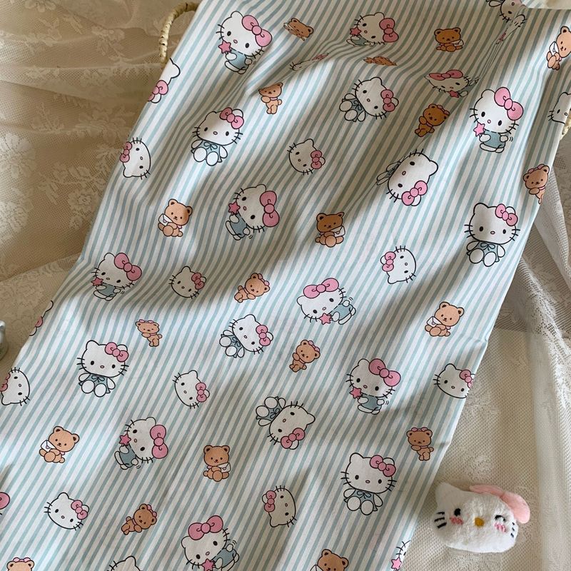 純綿のデジタルプリントの布地純綿のかわいいアニメの猫の布地はテーブルクロスを包んで子供服のパジャマの布を飾ります。|undefined