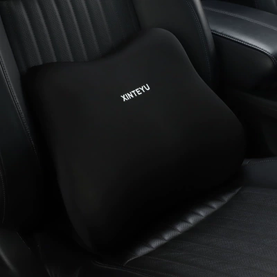 Headrest, Driving Headrest Seat Backrest Car - black-lumbar-pillow