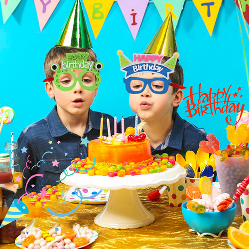 2024 New Birthday Glasses Party Decoration Cartoon Animal Children Photo Props Happy Birthday Funny Glasses