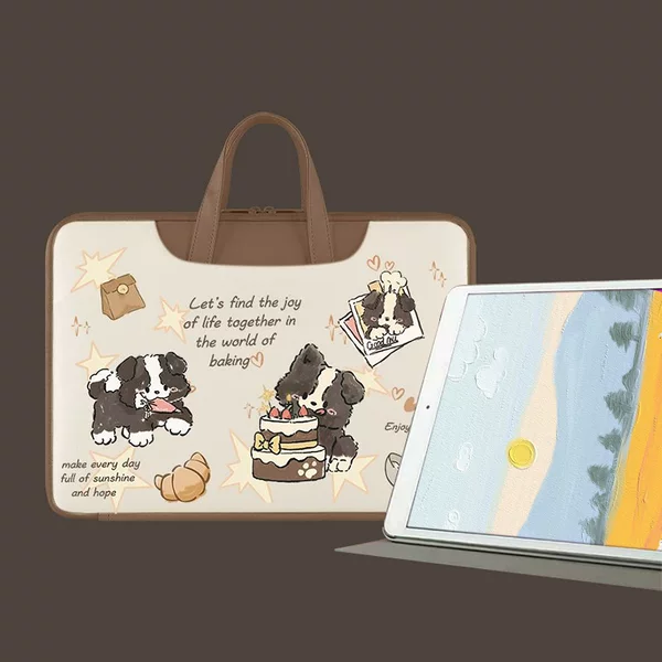 Original Cartoon Border Collie Tablet Bag Waterproof Storage Bag 11.5inch Apple 10.2inch Student Shockproof