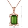 Golden zirconium emerald, rectangular pendant, pink gold, with gem, European style