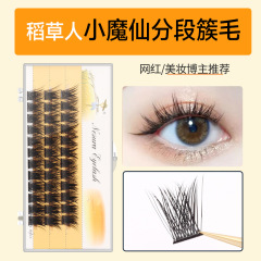 Scarecrow Lazy Man Trilogy Thick Thin Stem Segmented False Eyelashes European and American Natural Simulation Hair Flatness Wholesale