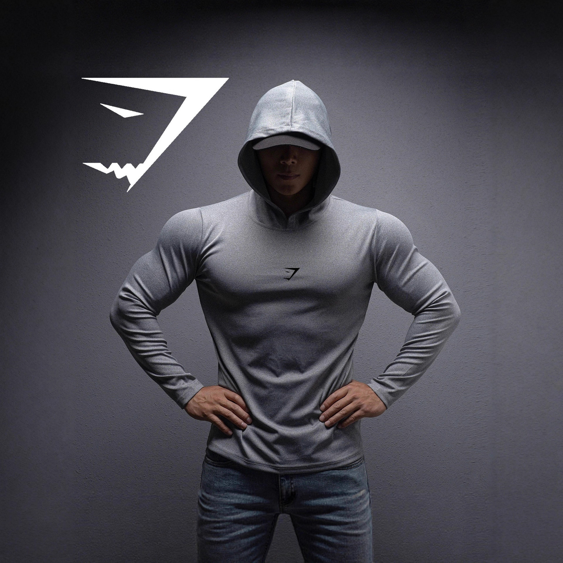 Autumn and Winter High Elastic Fitness Tops Men's New Sports Long-Sleeved Hoodies Muscle Training Sweatshirts Gymshark