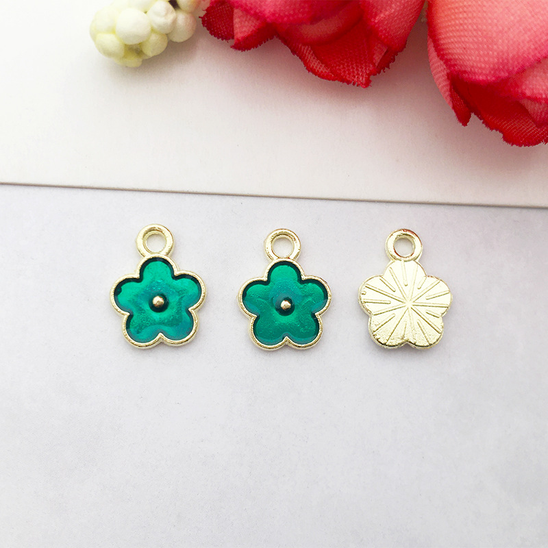 1 gota de aceite flor girasol DIY joyería accesorios aleación color flor collar pendientes colgante estilo coreano