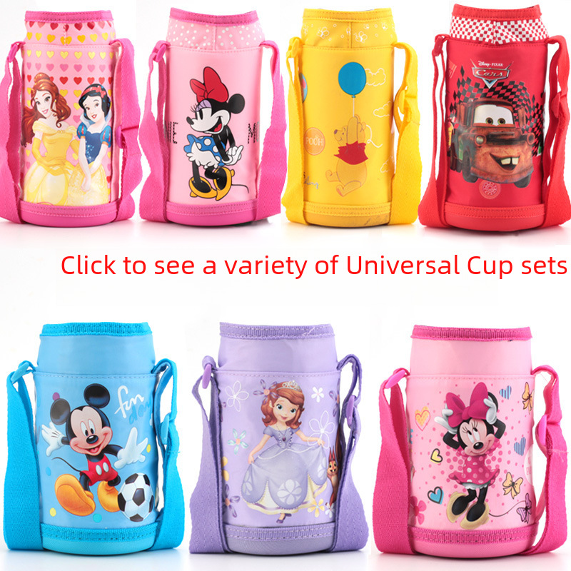 Disney Cup Sleeve Protective Case Anti-Drop Crossbody Universal Insulated Cup Children's Water Cup Heat-Resistant Kettle Sleeve with Drawstring 