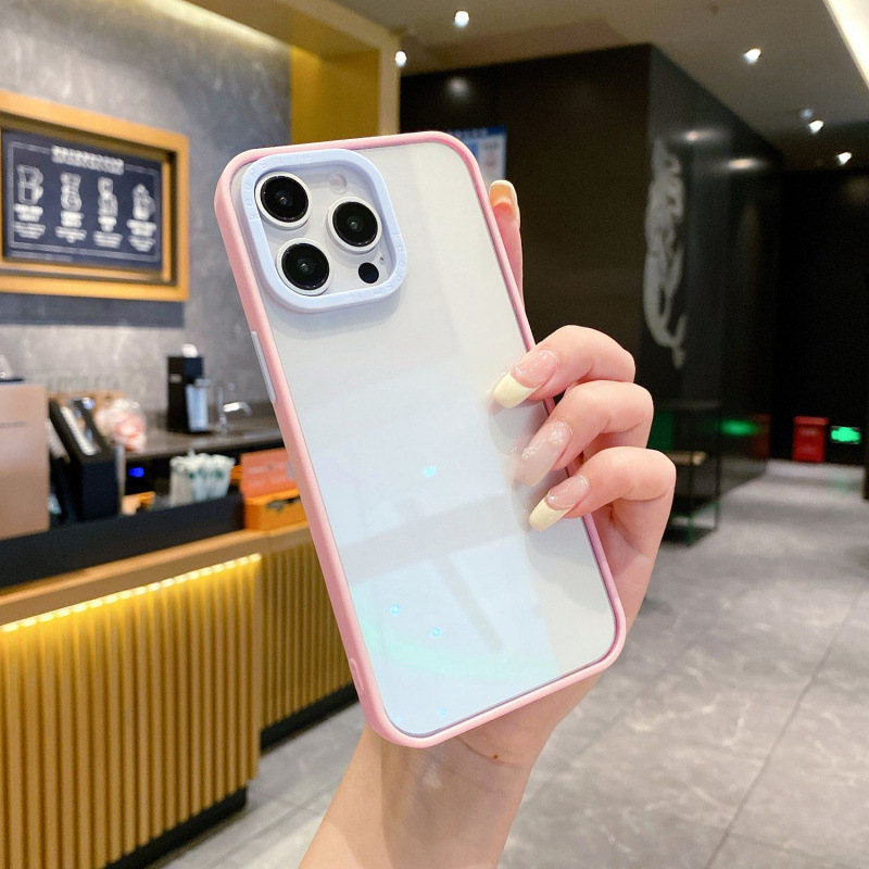 撞色苹果17promax双色手机壳iPhone15/14pro磨砂壳亚克力12凹槽壳|undefined