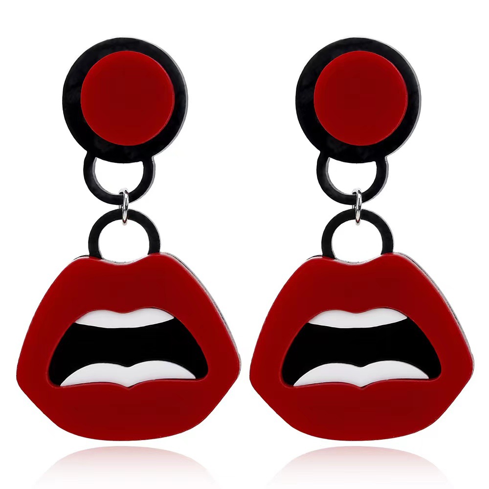 Sexy Simple Style Lips Arylic Women's Drop Earrings display picture 4