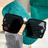 Square flashing fashionable trend sunglasses, 2023 collection, gradient, city style, internet celebrity