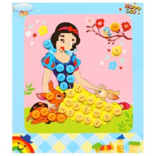 景秀diy纽扣画儿童贴画手工制作材料包-岁幼儿创意扣子画粘贴
