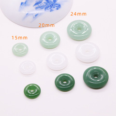 15-24mm仿和田玉琉璃平安扣diy手工製作隔珠隔片飾品配件材料批發