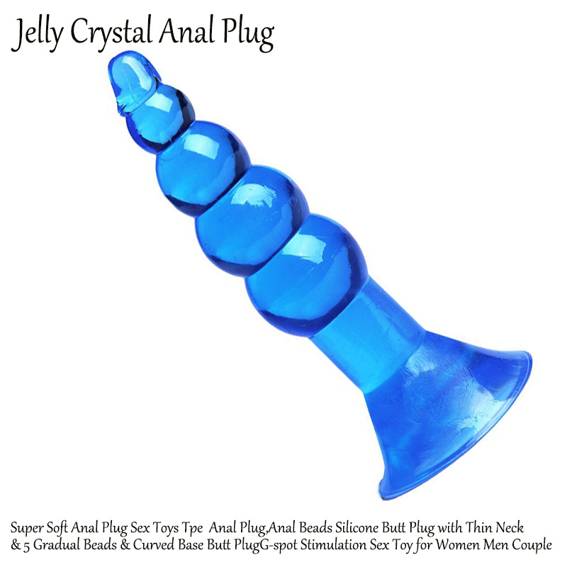 Crystal Anal Plug with Beaded TPE Shaft, Purple Wearable Design for Adults — detail image 10