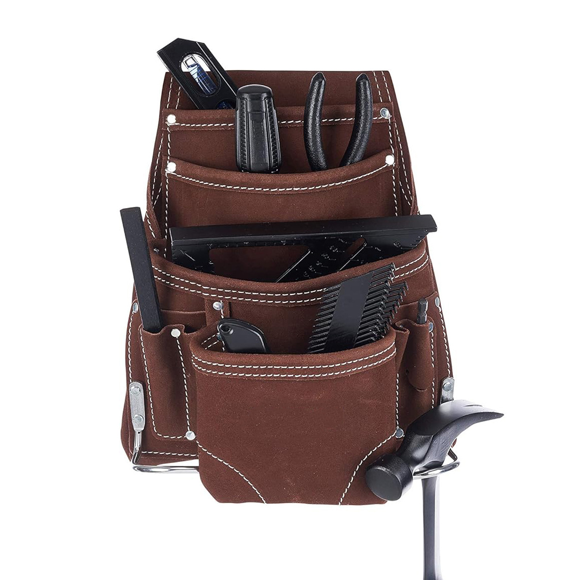 纯牛皮电工腰包挎包皮套多口袋工具包钳套工地建筑木匠袋腰兜耐磨