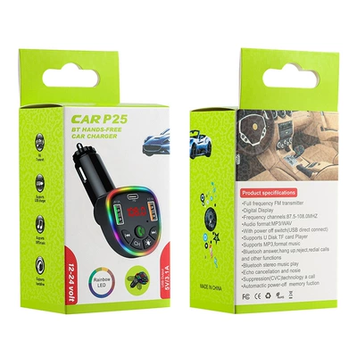 Car mp3 | with Built-In Retractable Cable - p25-supports-usb-flash-drive