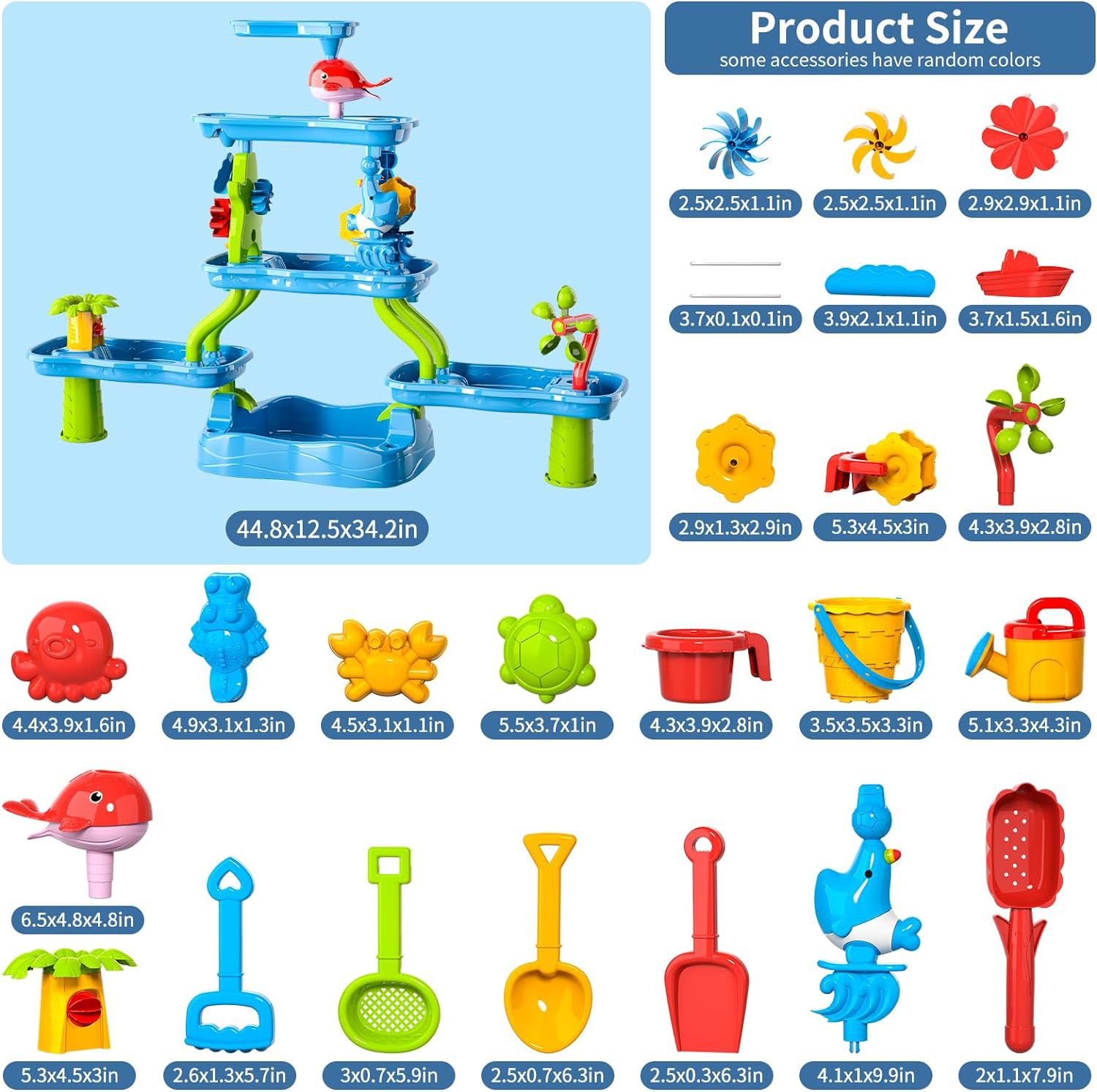 Mesa de playa transfronteriza, juguetes para niños, interior al aire libre, mesa de agua de playa de cinco pisos, juguetes educativos interactivos para padres e hijos al por mayor